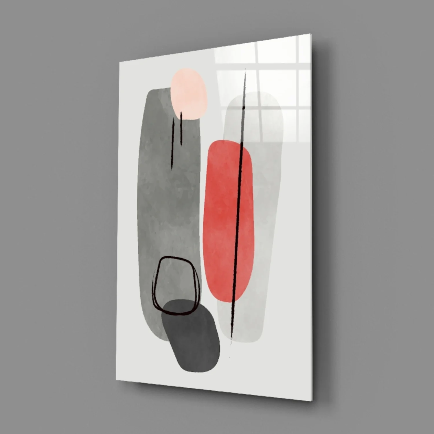 Abstract Shapes Glass Wall Art - Image 4