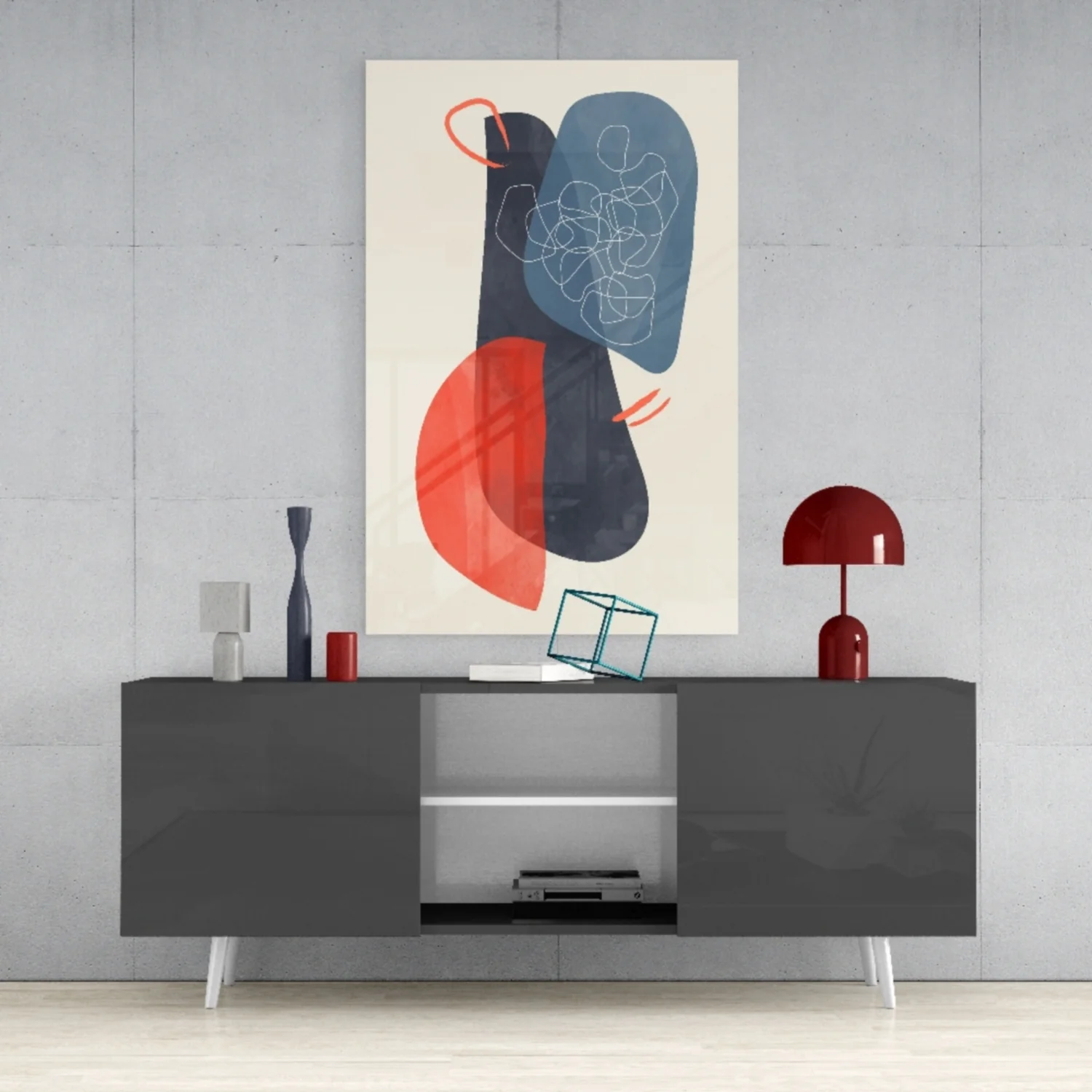 Abstract Shapes Glass Wall Art - Image 10