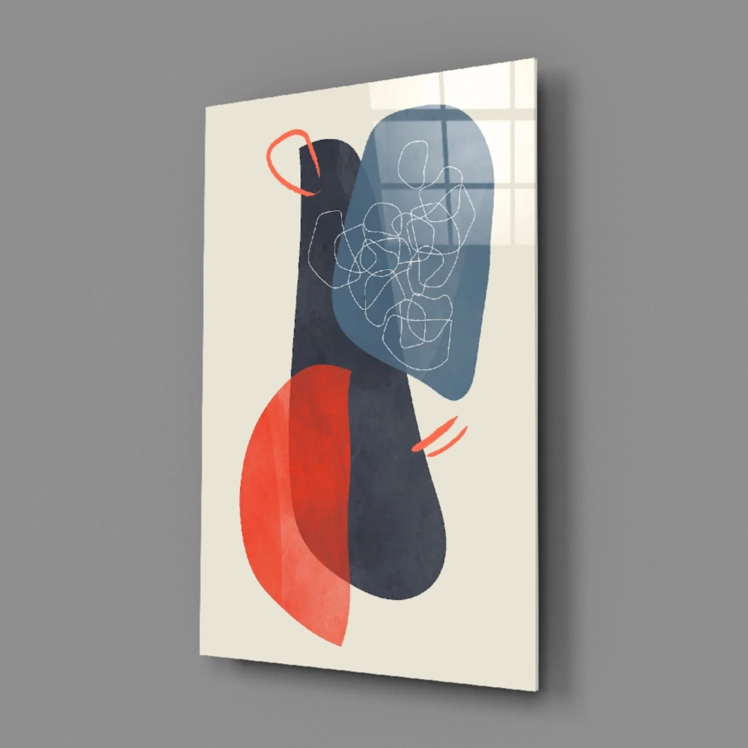 Abstract Shapes Glass Wall Art - Image 4