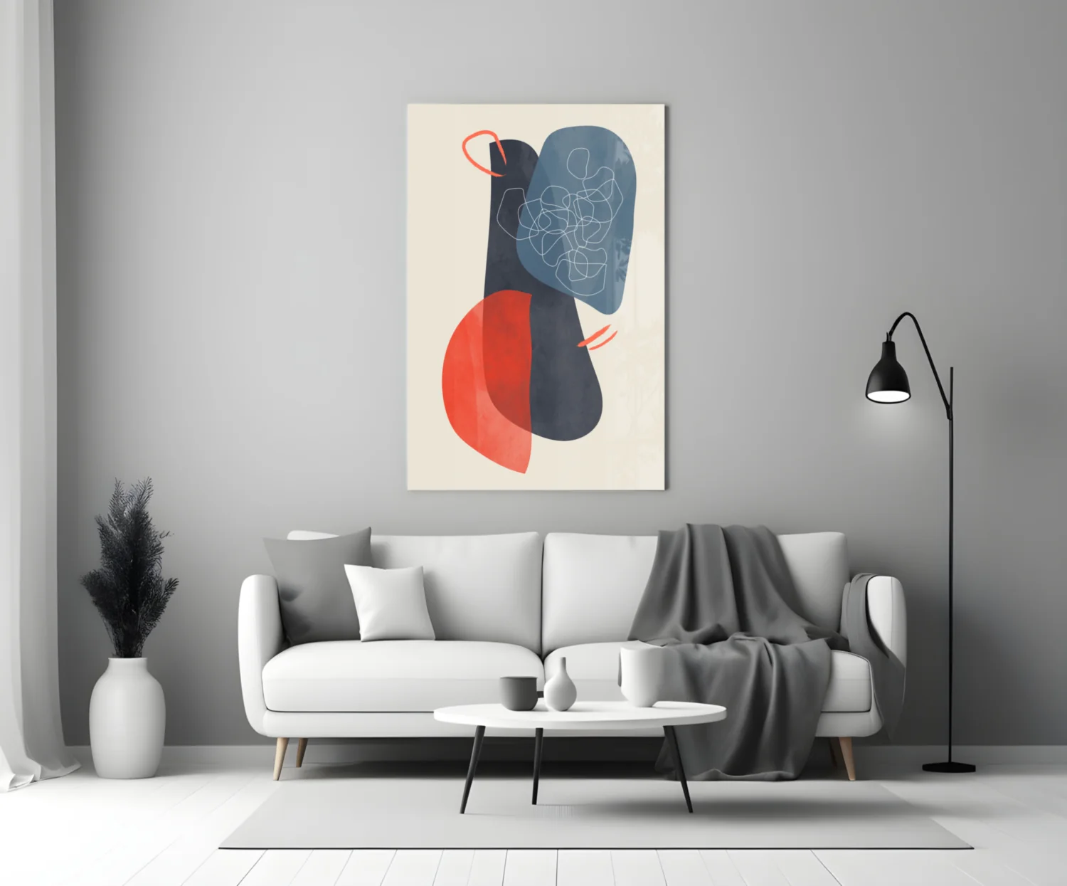 Abstract Shapes Glass Wall Art - Image 5