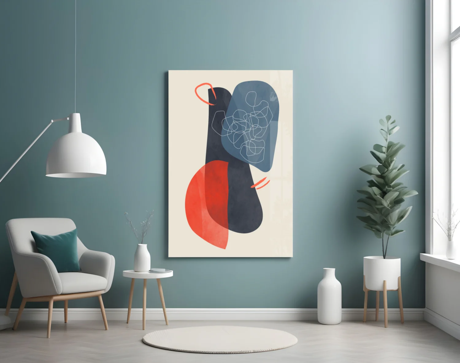 Abstract Shapes Glass Wall Art - Image 6