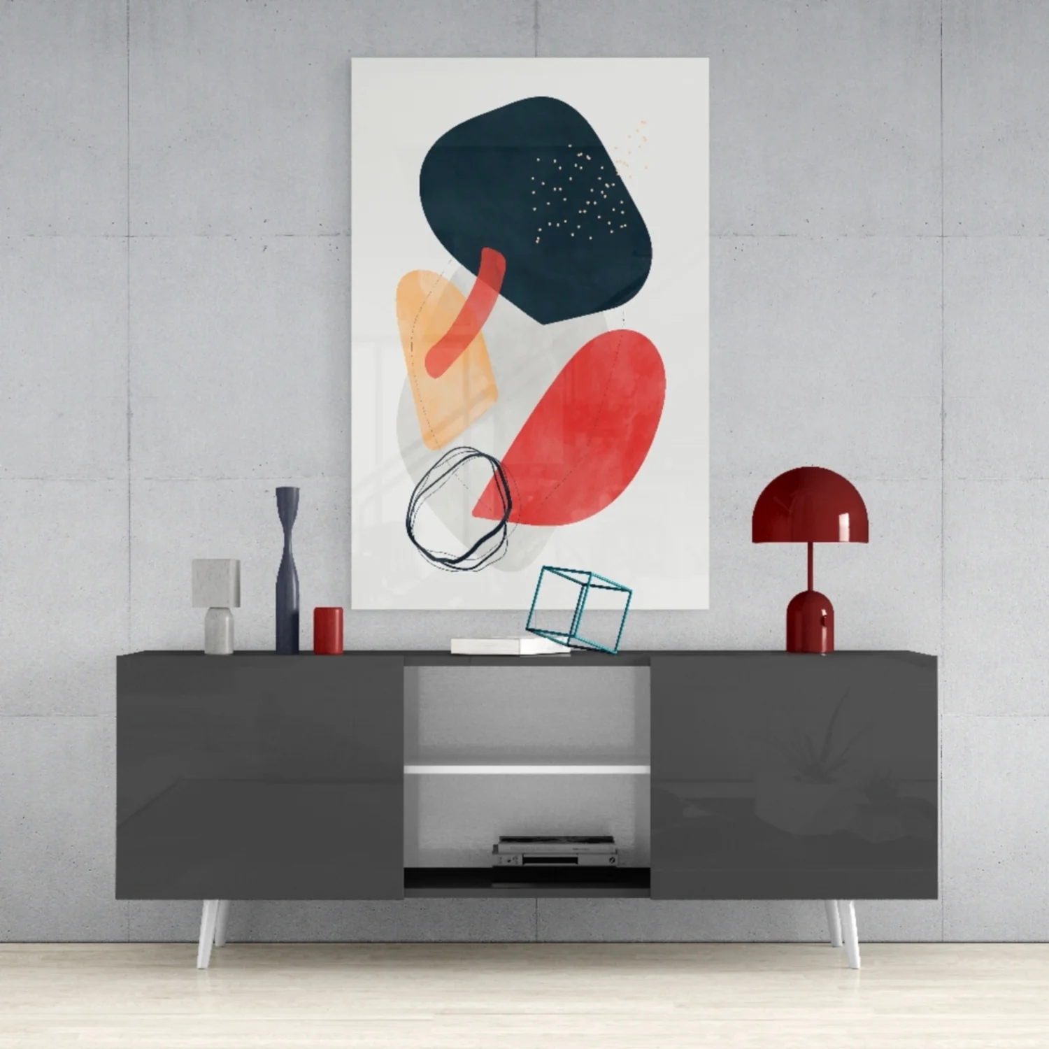 Abstract Shapes Glass Wall Art - Image 10