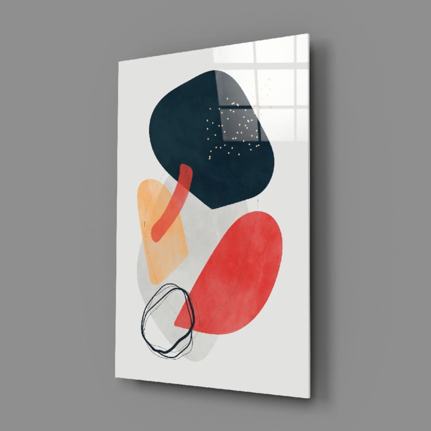 Abstract Shapes Glass Wall Art - Image 4