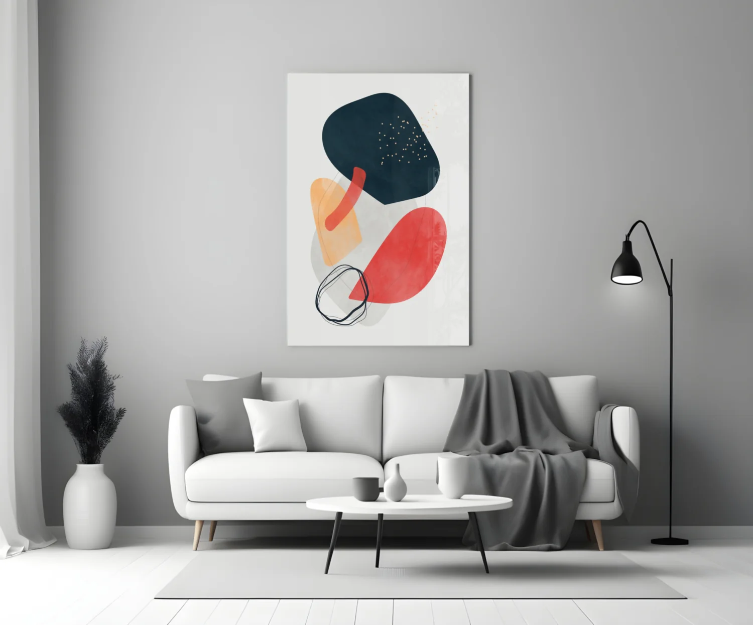 Abstract Shapes Glass Wall Art - Image 5