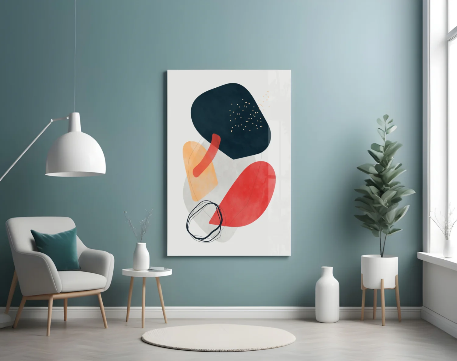 Abstract Shapes Glass Wall Art - Image 6
