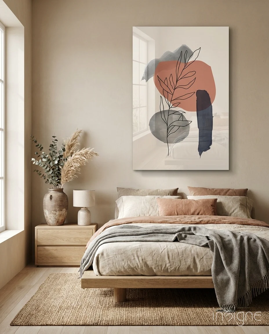 Abstract Shapes Glass Wall Art
