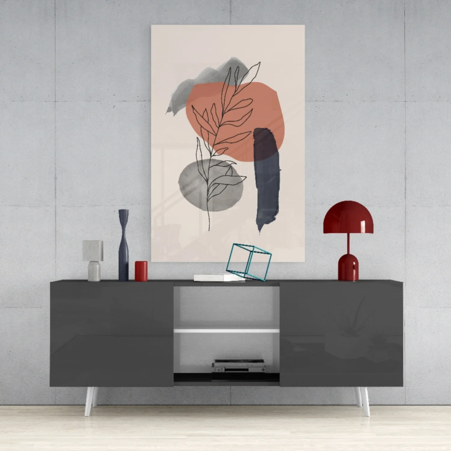 Abstract Shapes Glass Wall Art - Image 9
