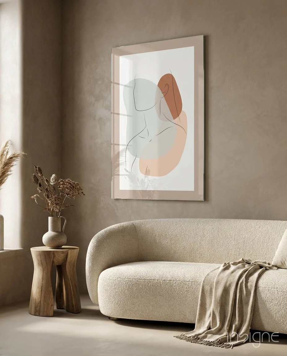 Abstract Shapes Glass Wall Art