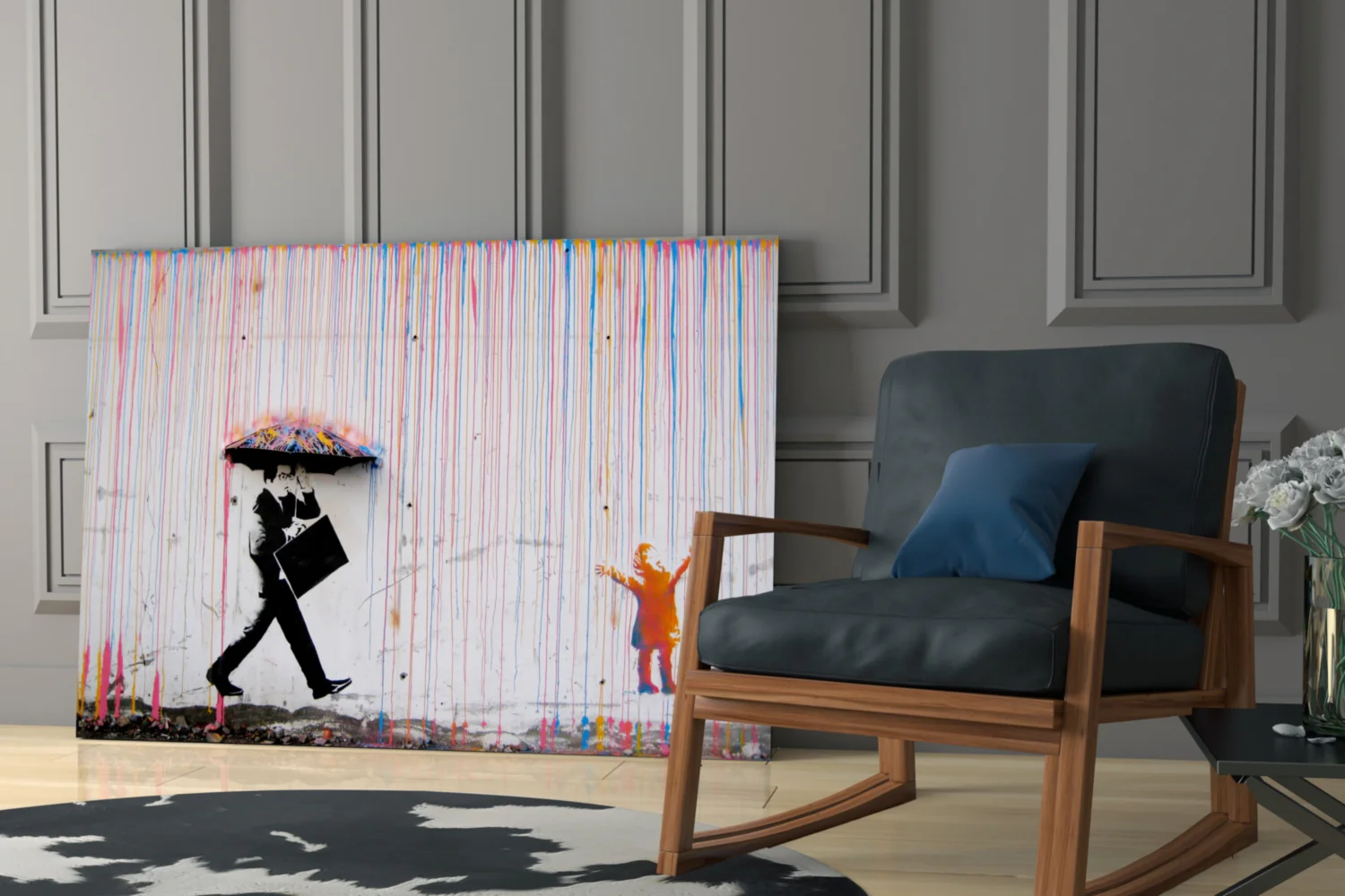 Color of Rain - Banksy Glass Wall Art - Image 7