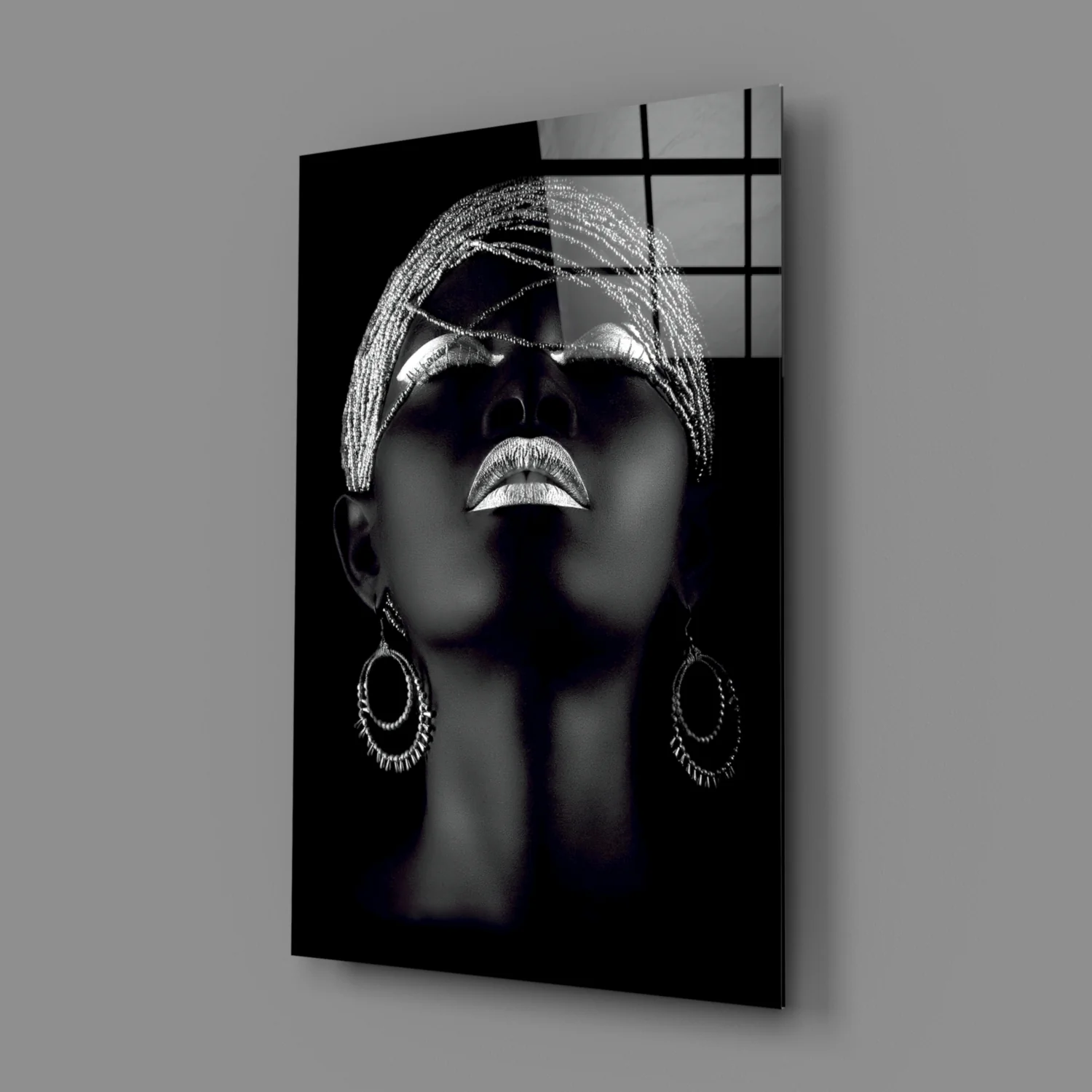 Silver Woman Glass Wall Art - Image 3