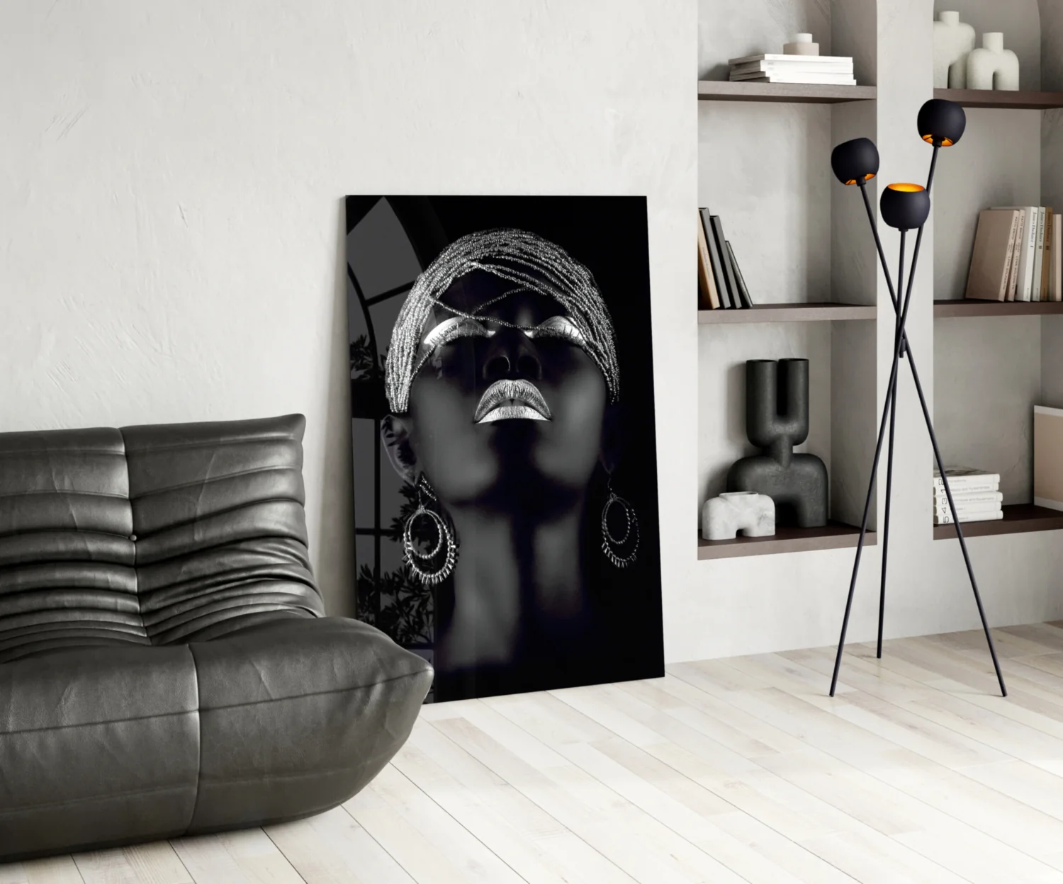 Silver Woman Glass Wall Art - Image 6