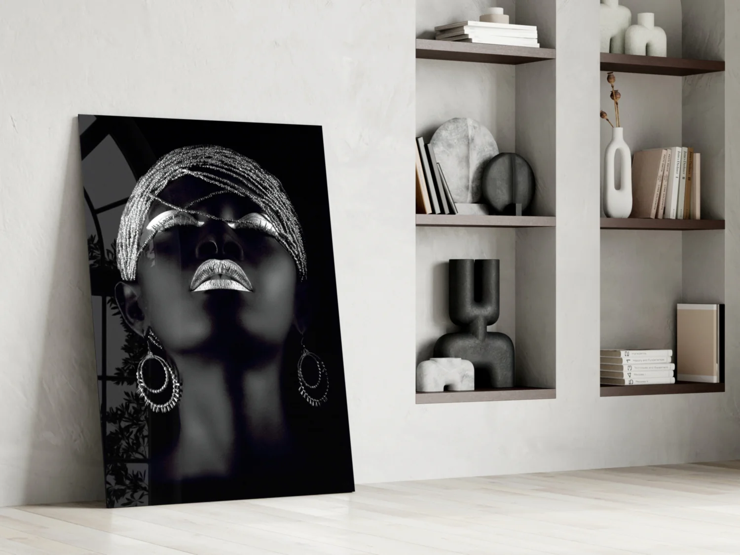 Silver Woman Glass Wall Art - Image 7