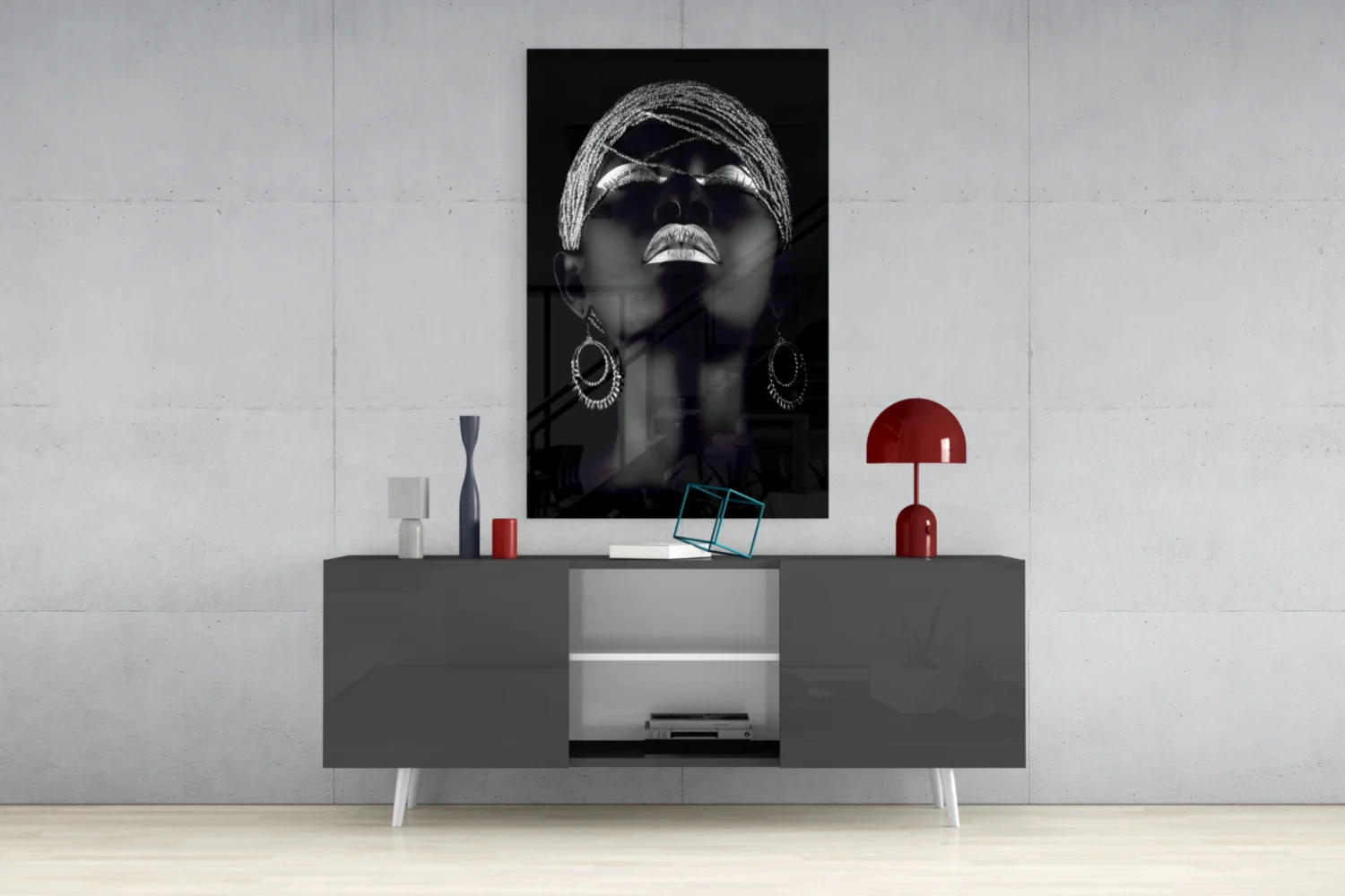 Silver Woman Glass Wall Art - Image 9