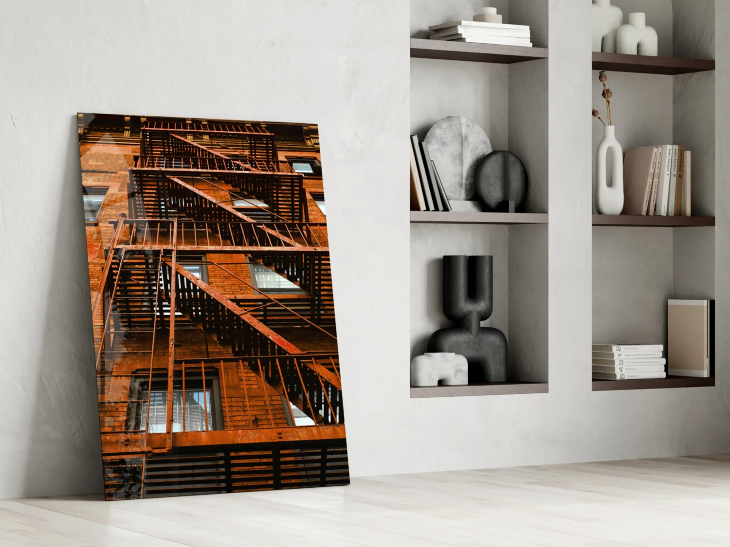 Orange Stairs Glass Wall Art - Image 7