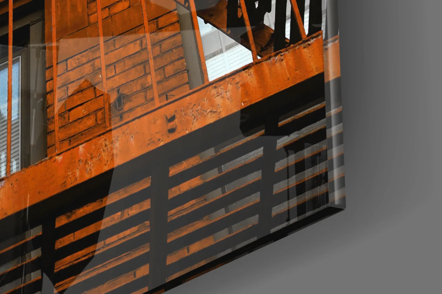 Orange Stairs Glass Wall Art - Image 8