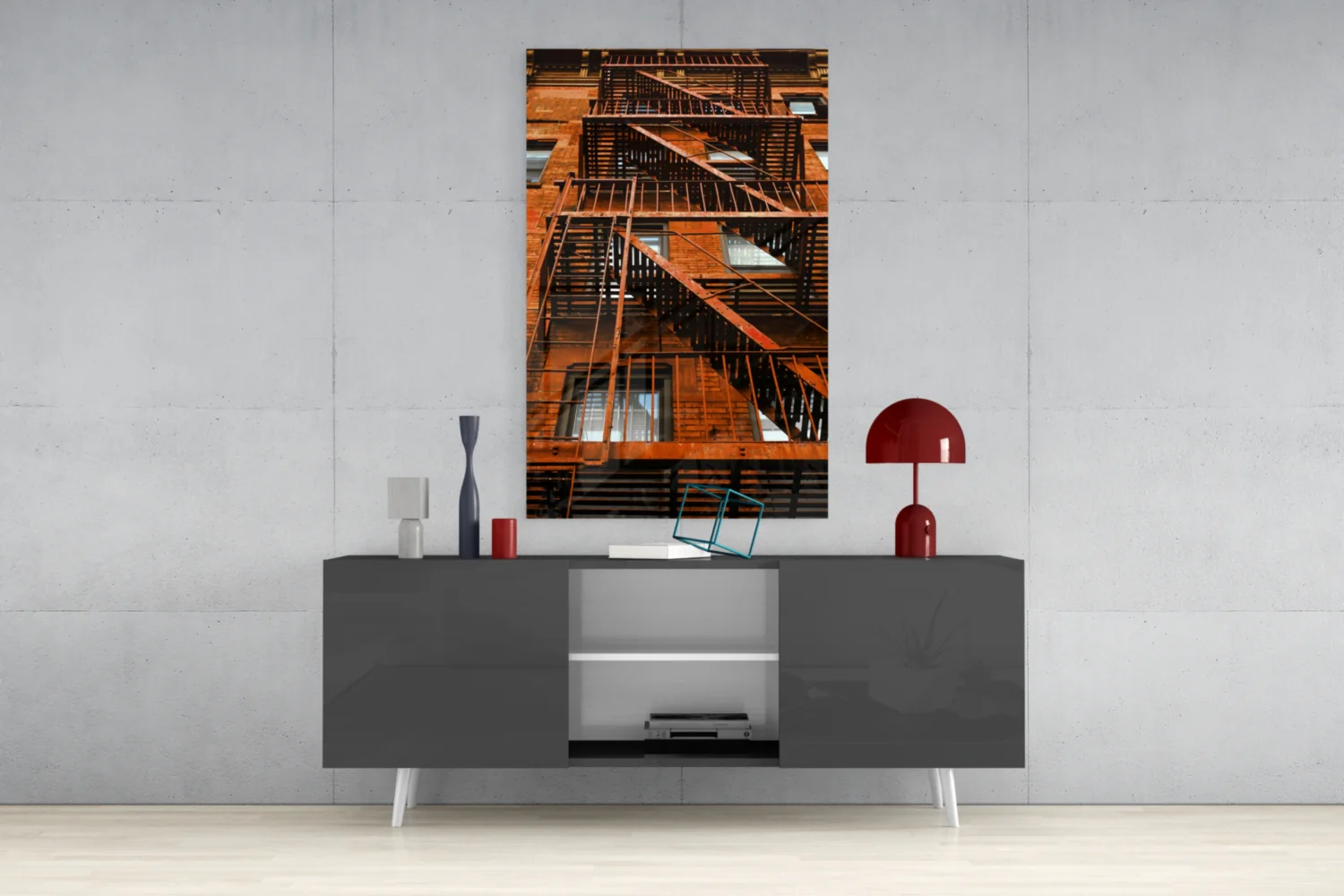 Orange Stairs Glass Wall Art - Image 9
