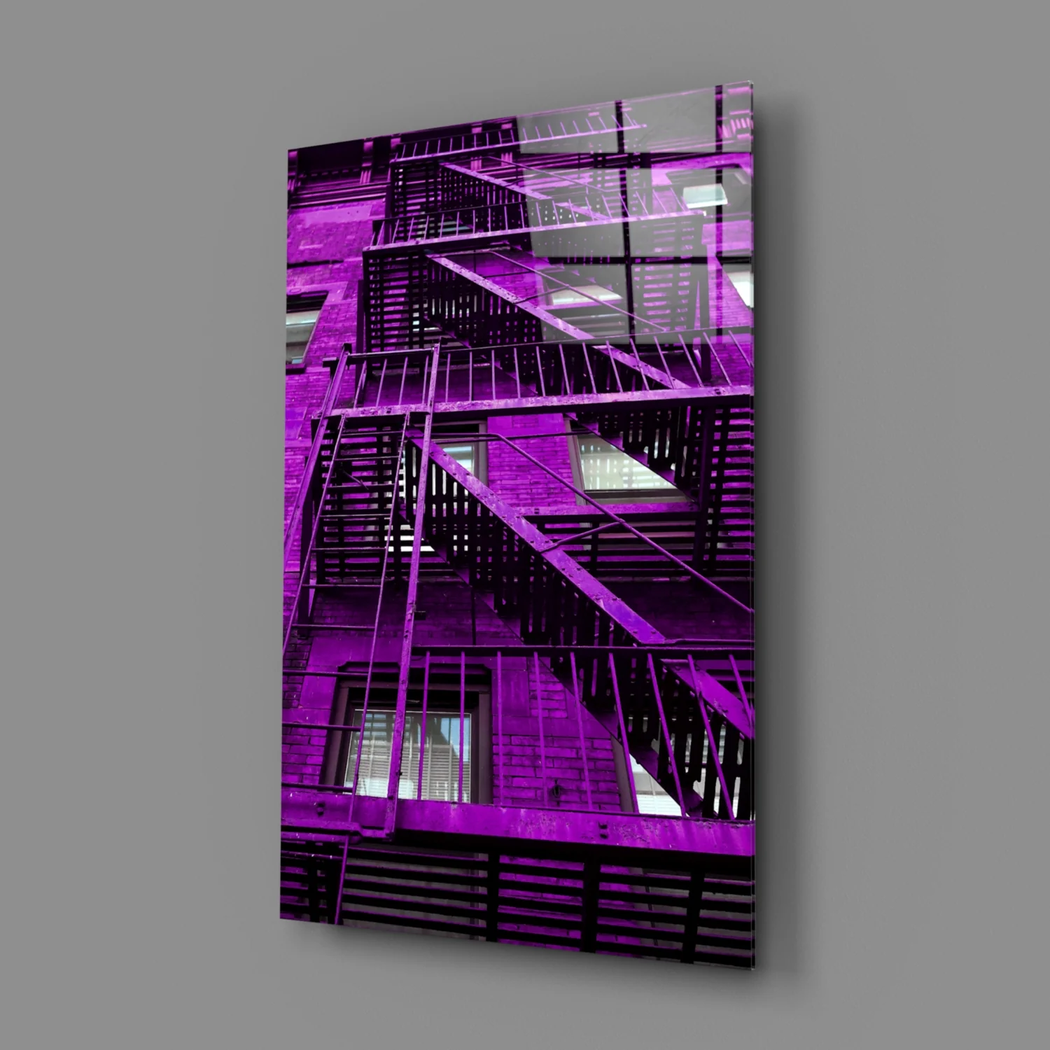 Purple Stairs Glass Wall Art - Image 3