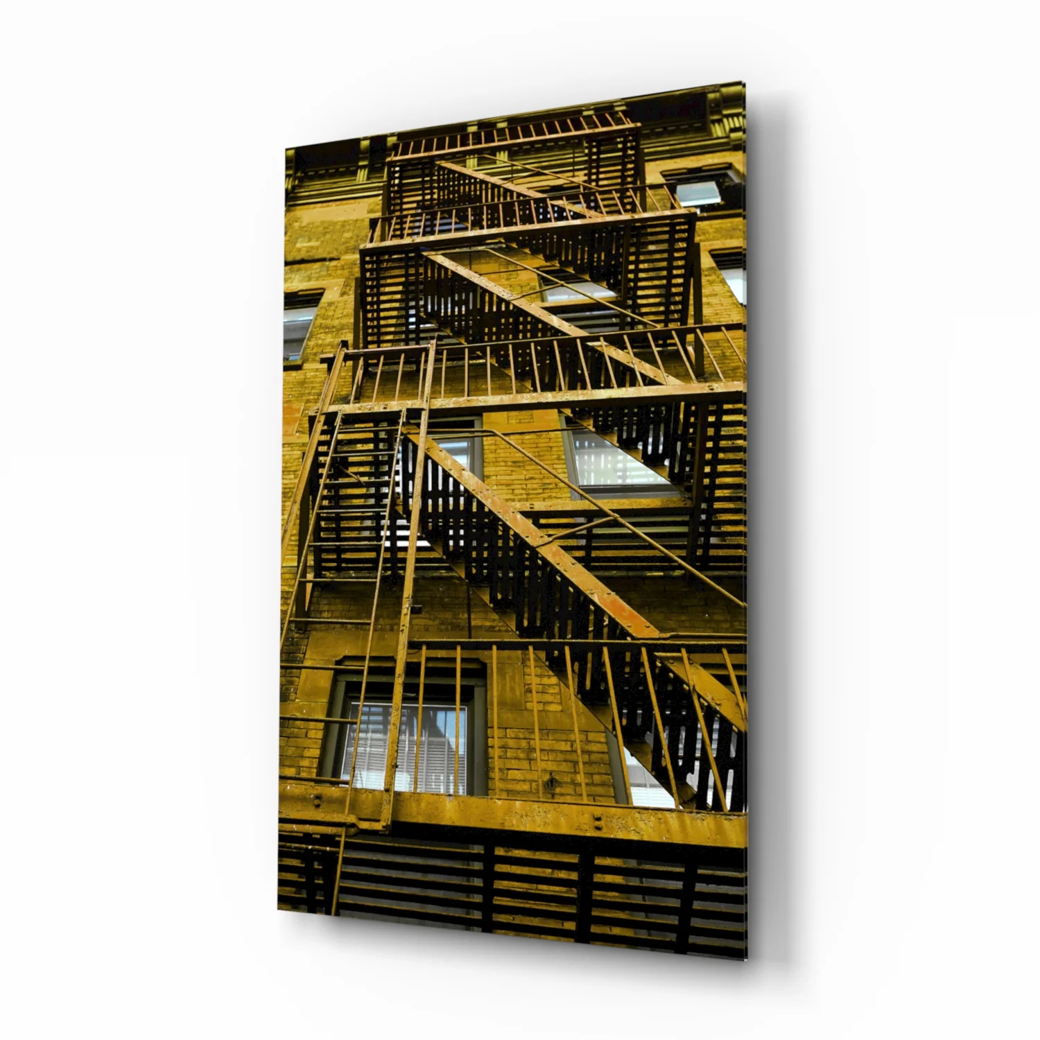 Yellow Stairs Glass Wall Art - Image 2