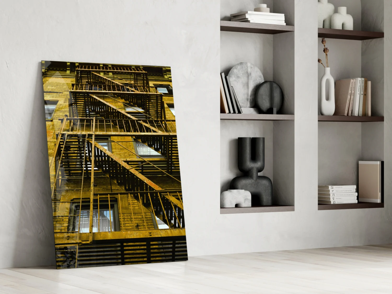 Yellow Stairs Glass Wall Art - Image 7