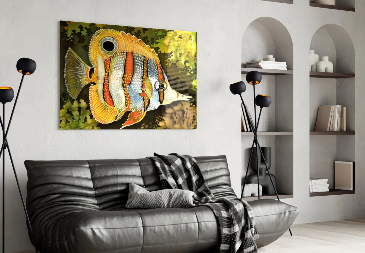 Orange Fish Glass Wall Art - Image 5