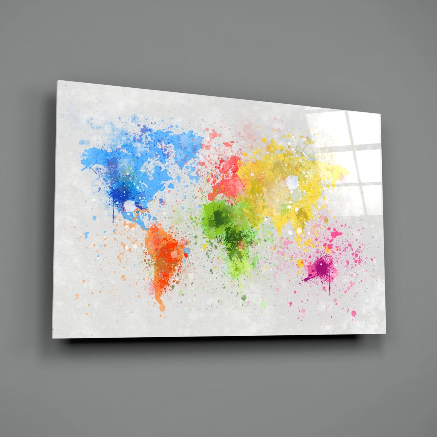 Map of Colors Glass Wall Art - Image 3