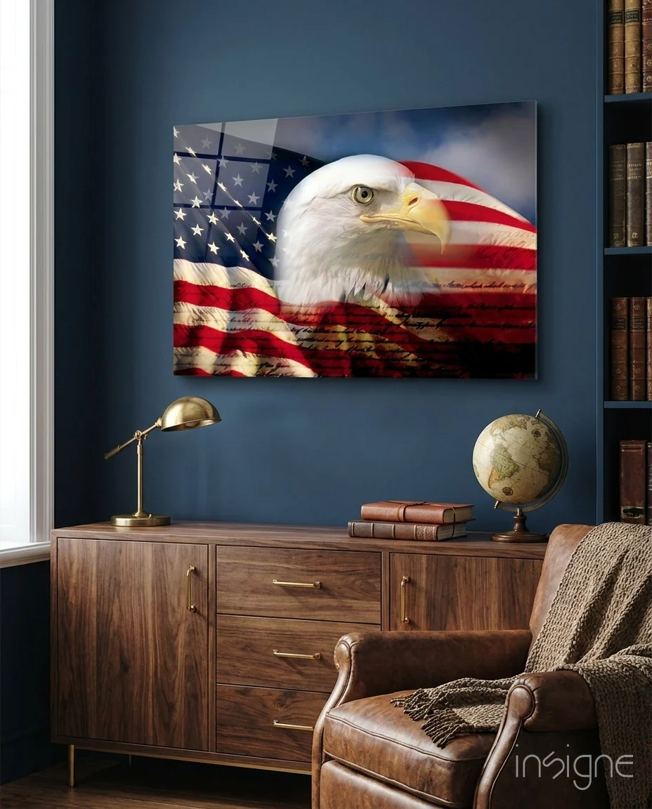 American Eagle Glass Wall Art
