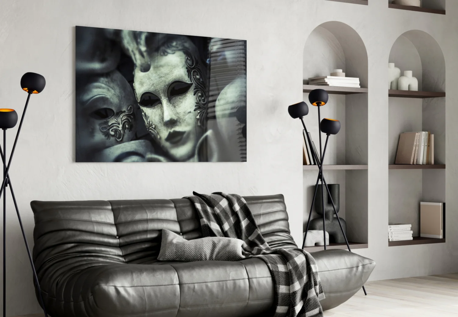 Mask Glass Wall Art - Image 5