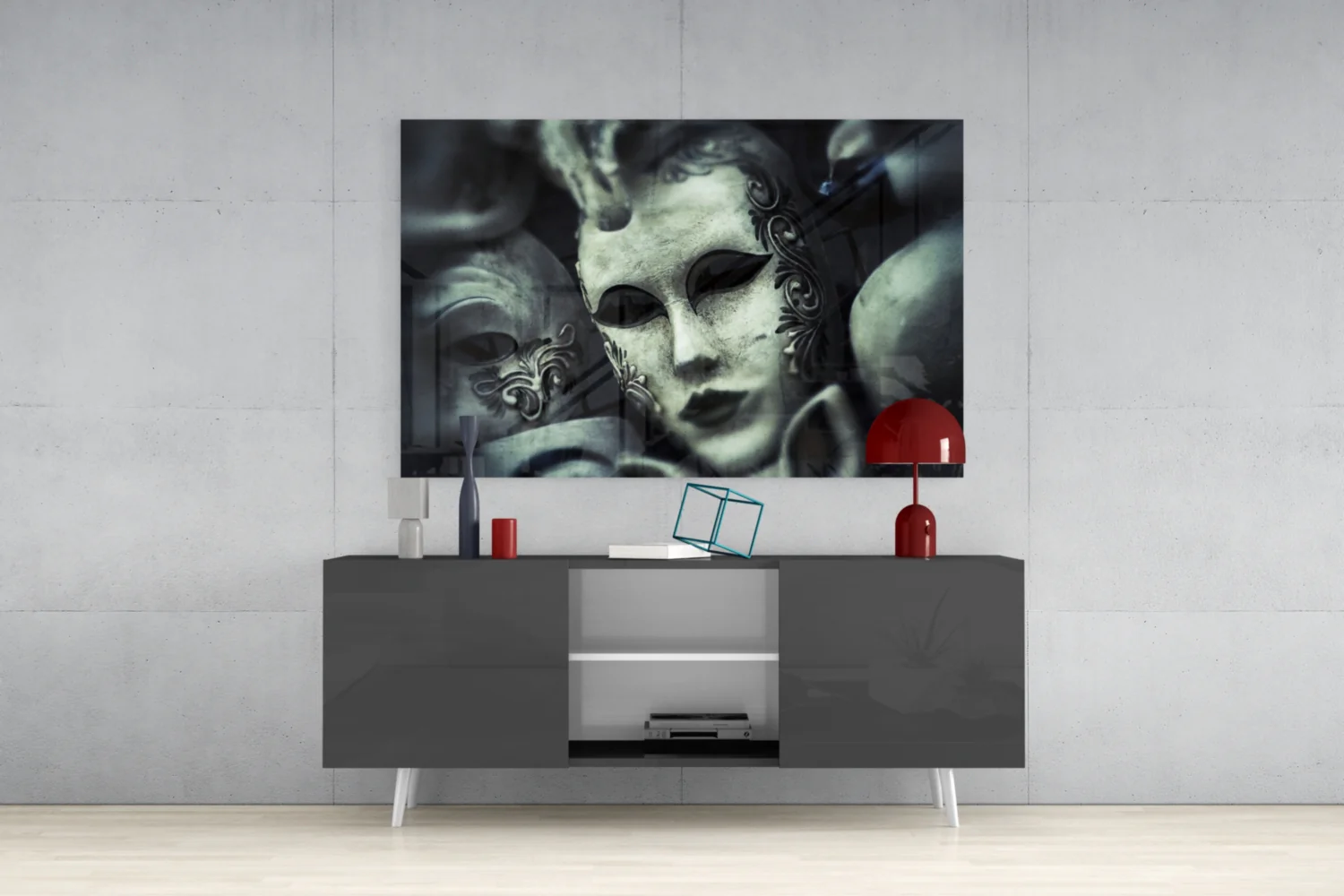 Mask Glass Wall Art - Image 9