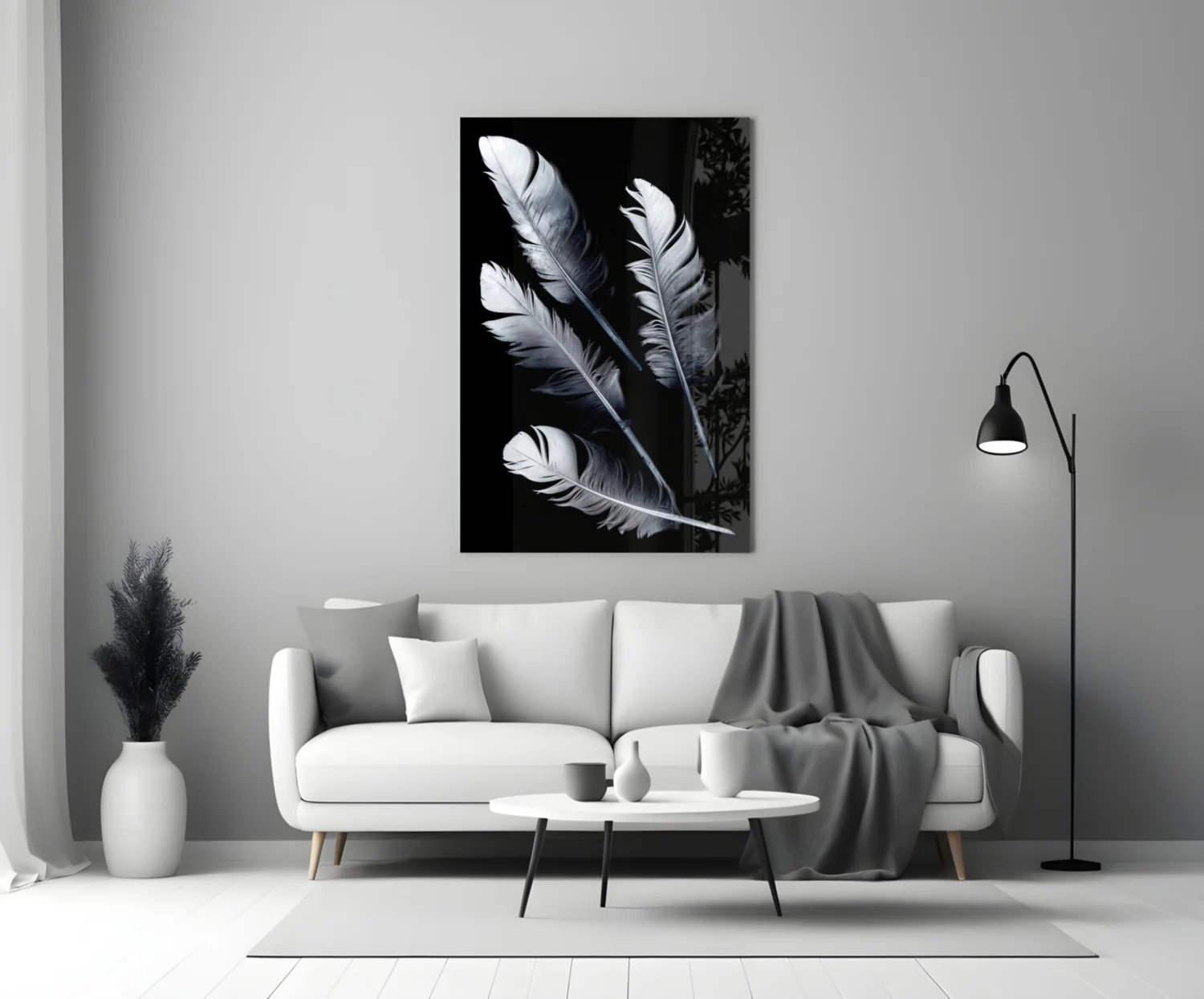 Feather Glass Wall Art - Image 4