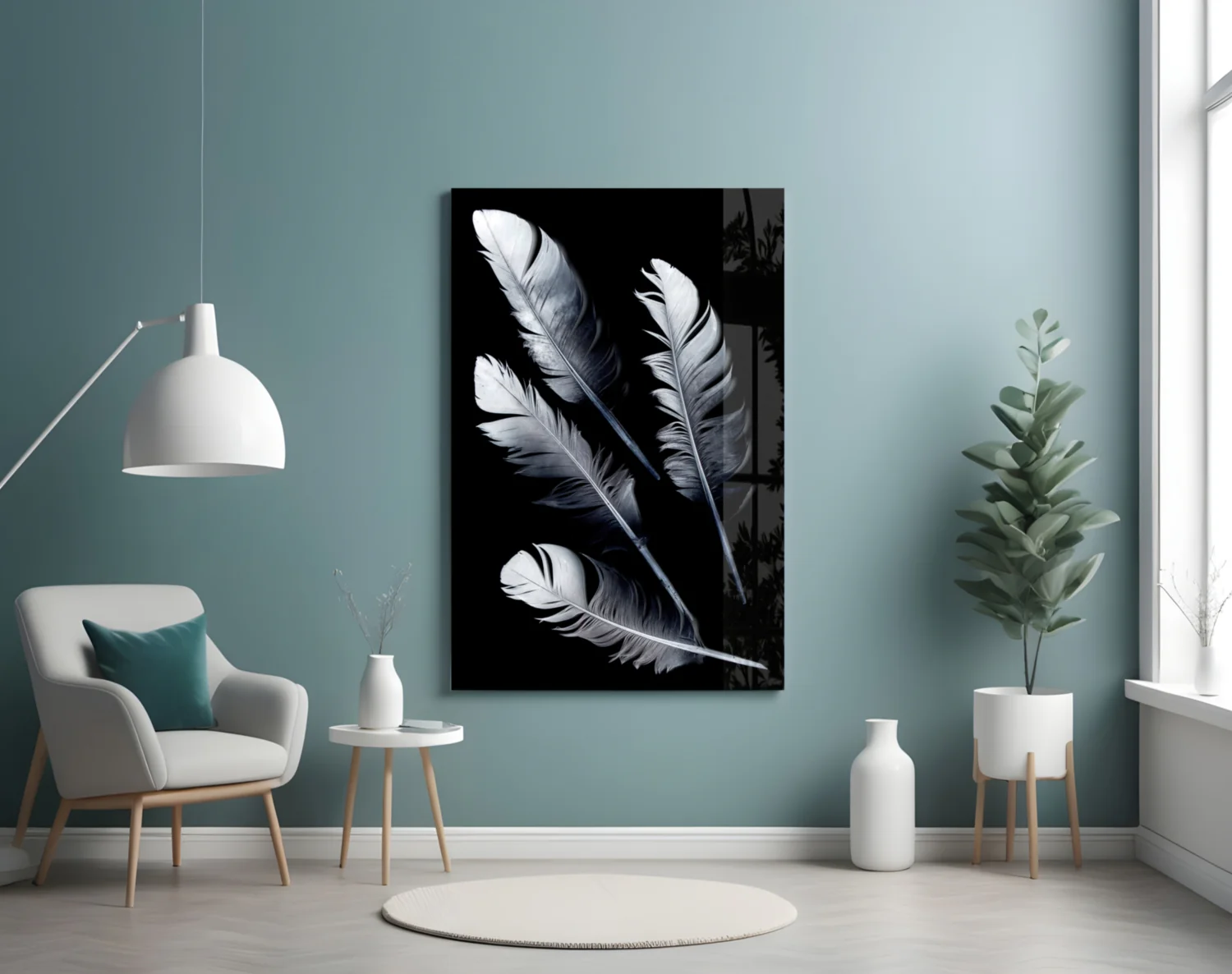 Feather Glass Wall Art - Image 5