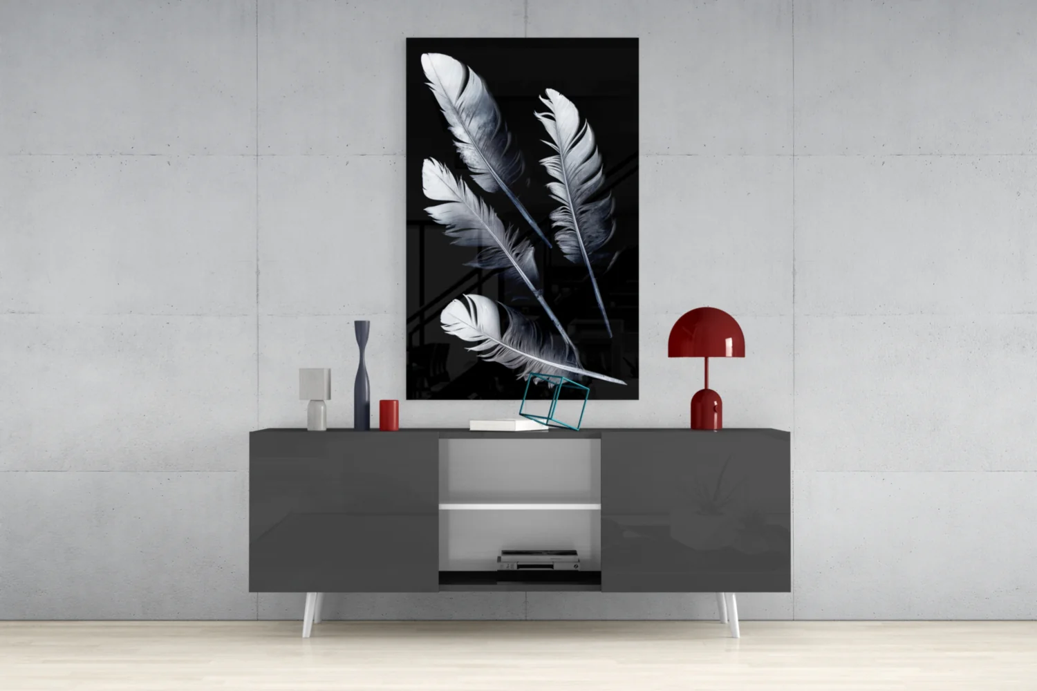 Feather Glass Wall Art - Image 9