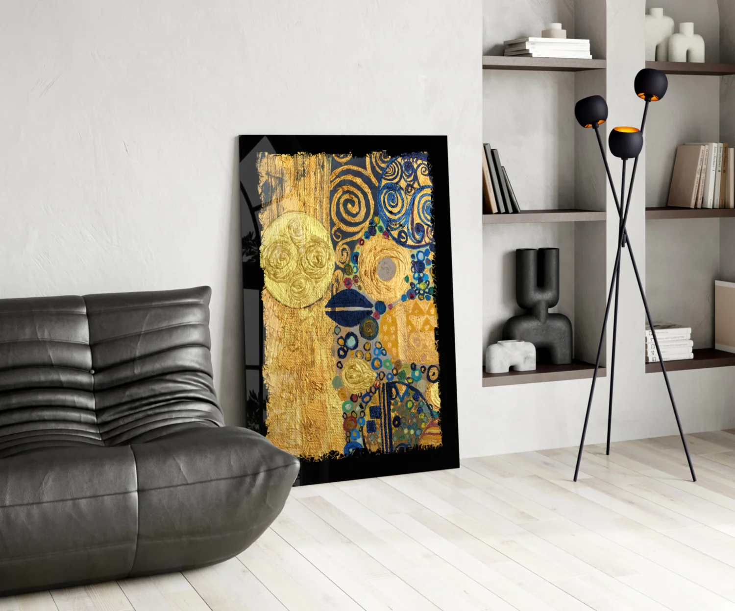 Gold Abstract Glass Wall Art - Image 6