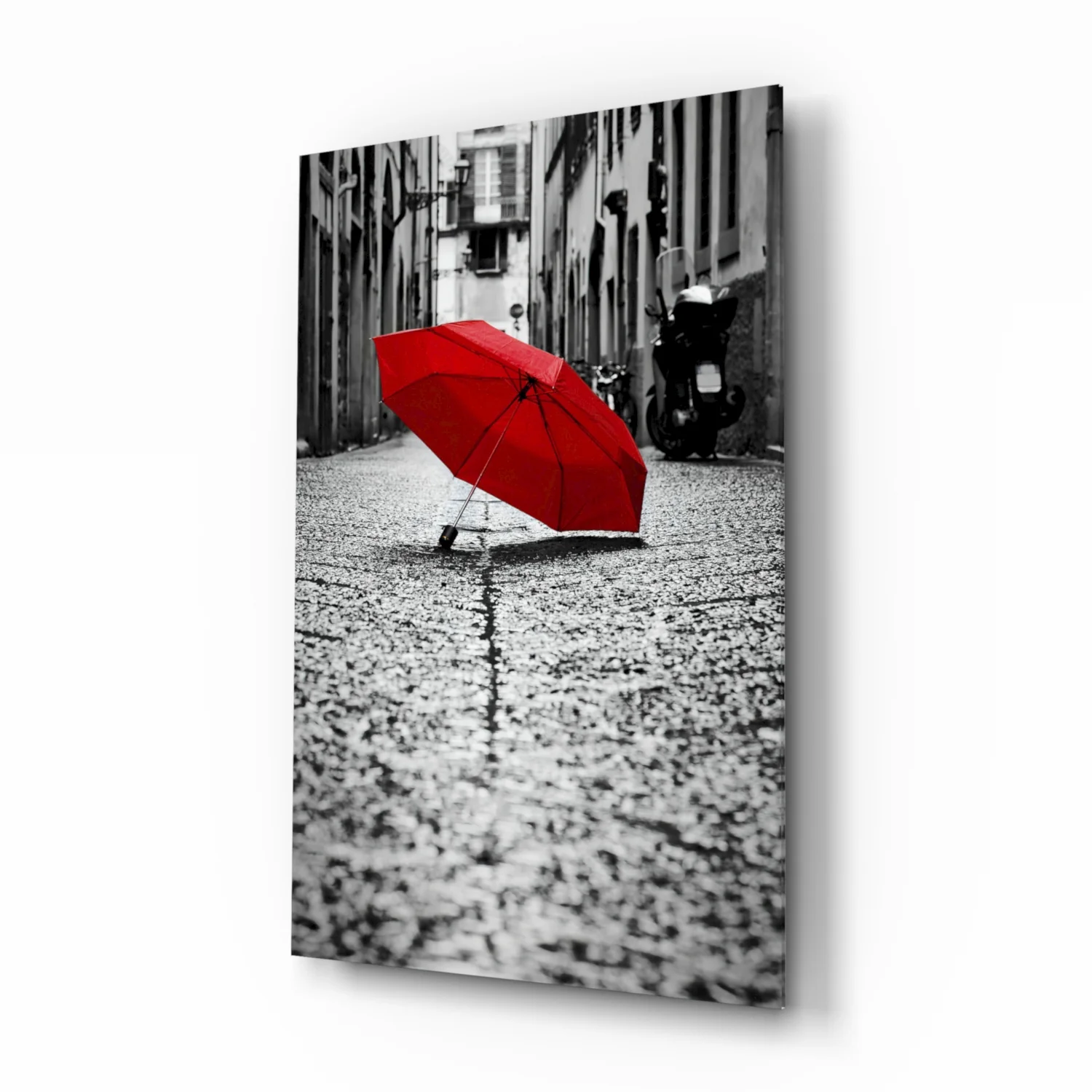 Red Umbrella Glass Wall Art - Image 2