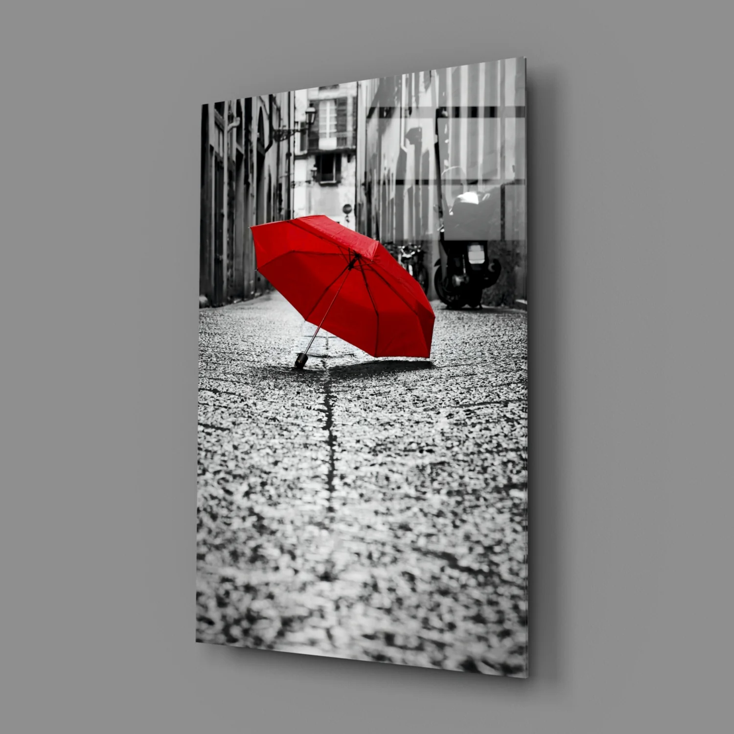 Red Umbrella Glass Wall Art - Image 3