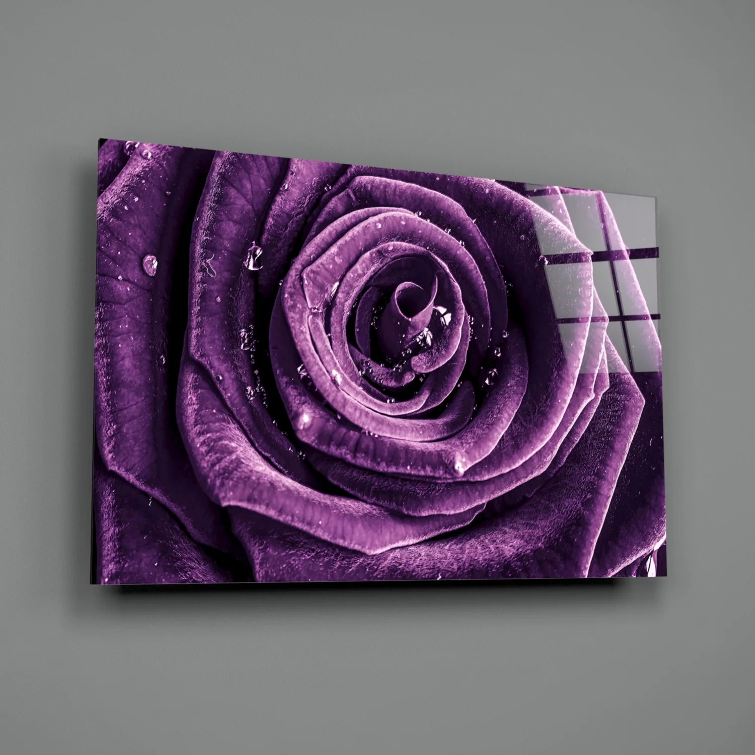 Purple Rose Glass Wall Art - Image 3
