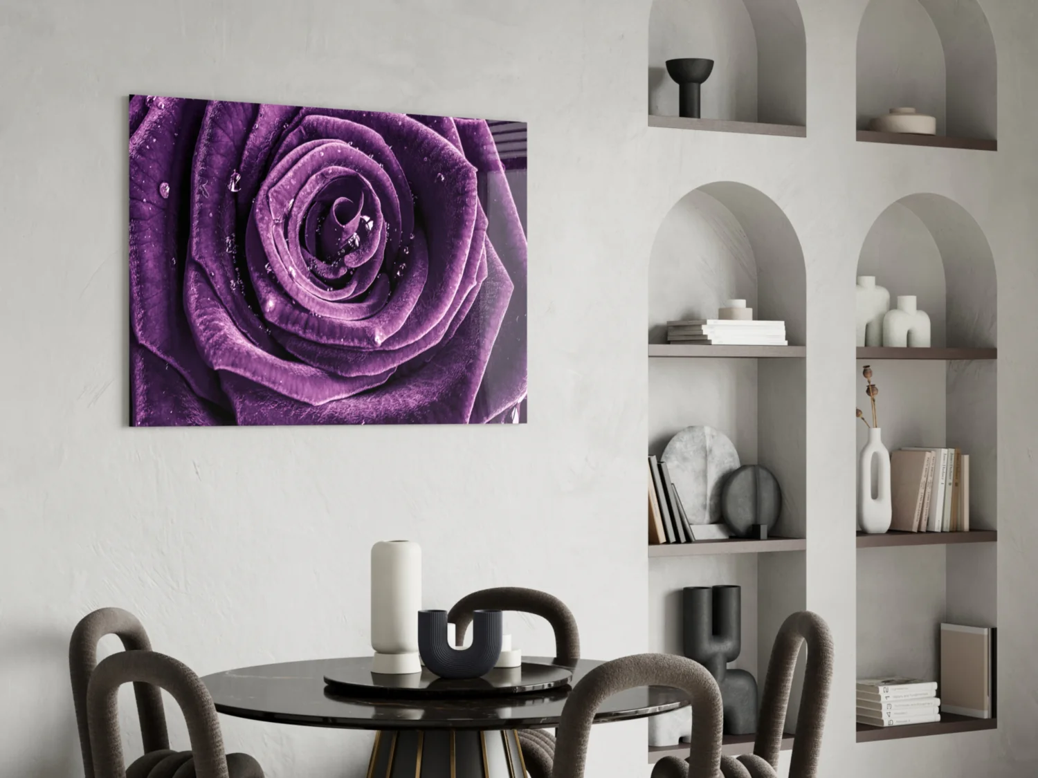 Purple Rose Glass Wall Art - Image 6