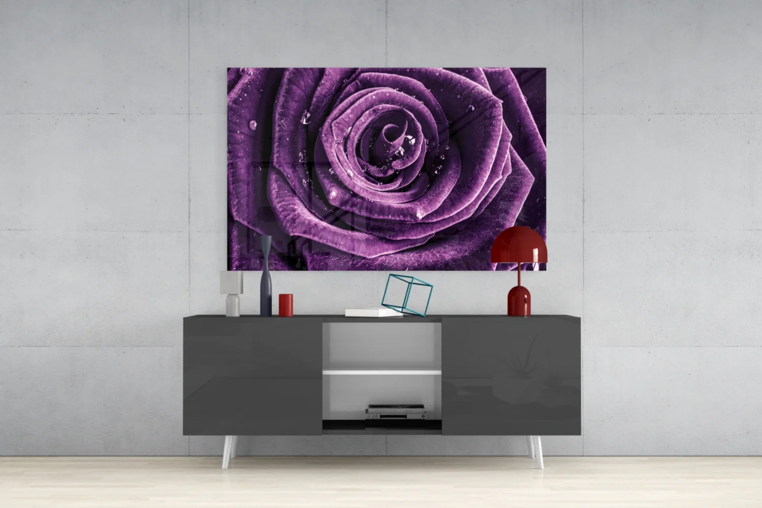 Purple Rose Glass Wall Art - Image 9
