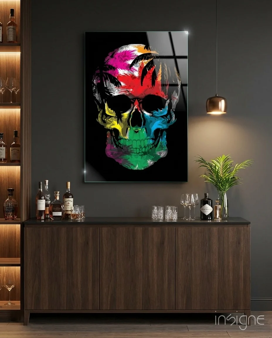Skull Glass Wall Art
