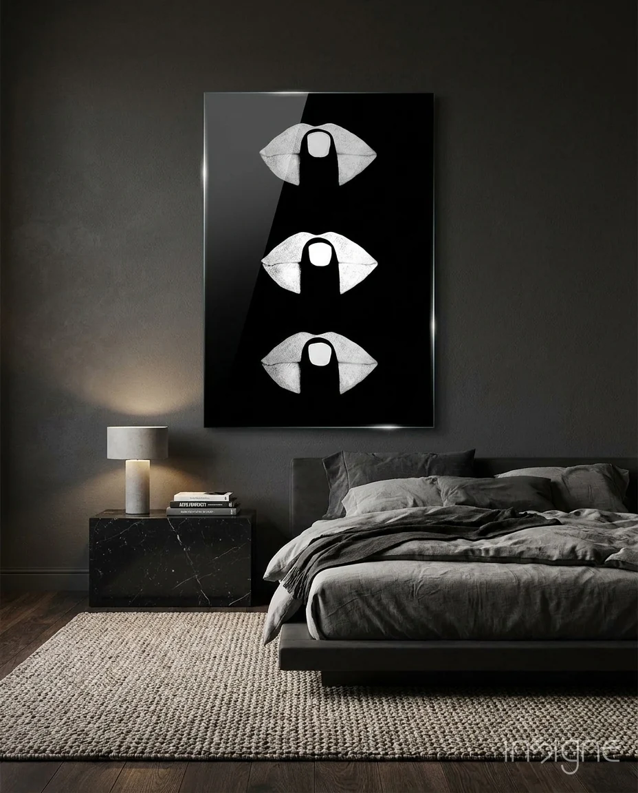 Lips Glass Wall Art