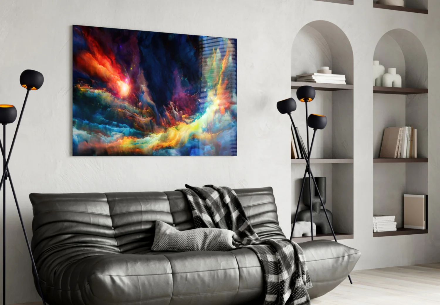 Colorful Space Glass Wall Art - Image 5
