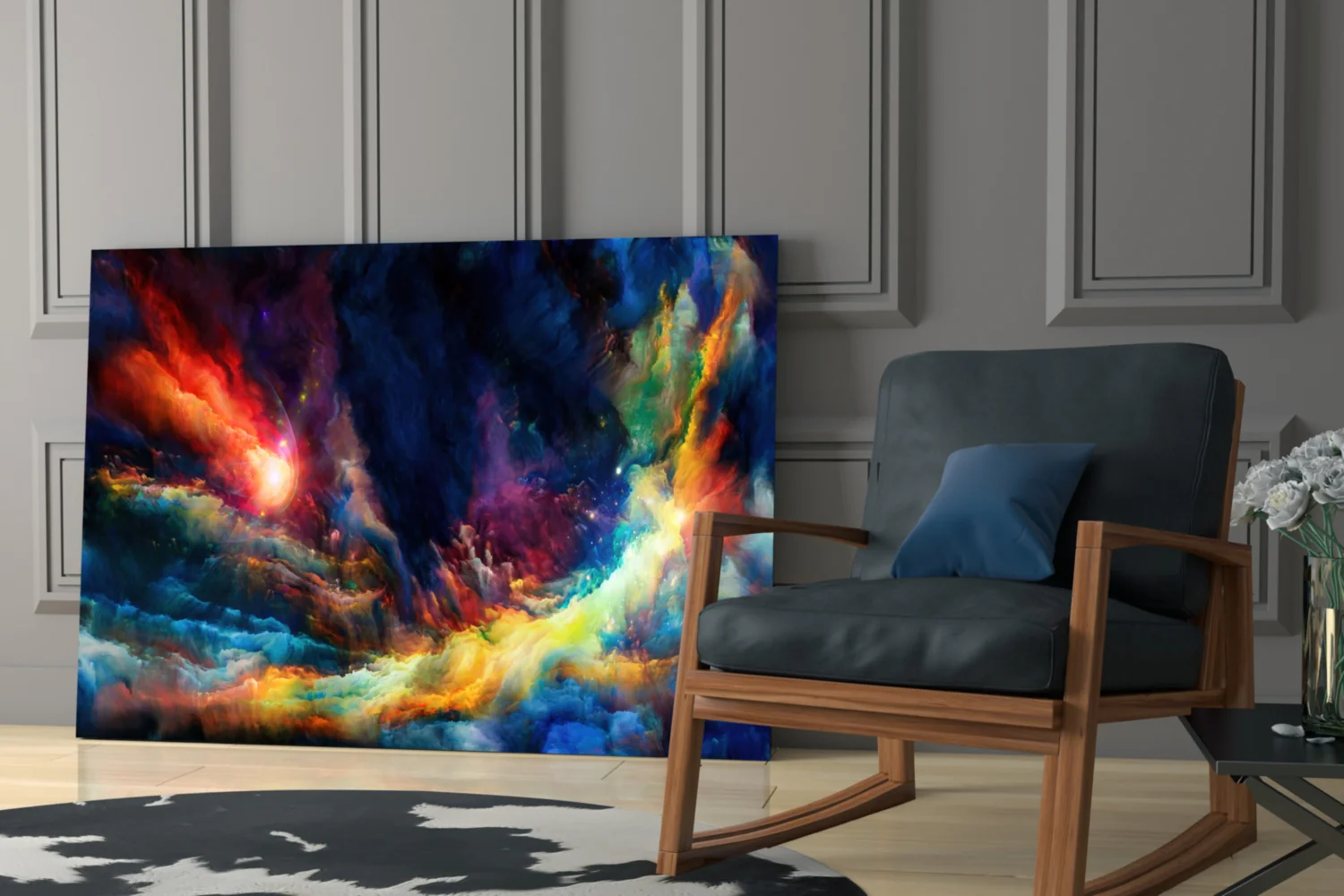 Colorful Space Glass Wall Art - Image 7