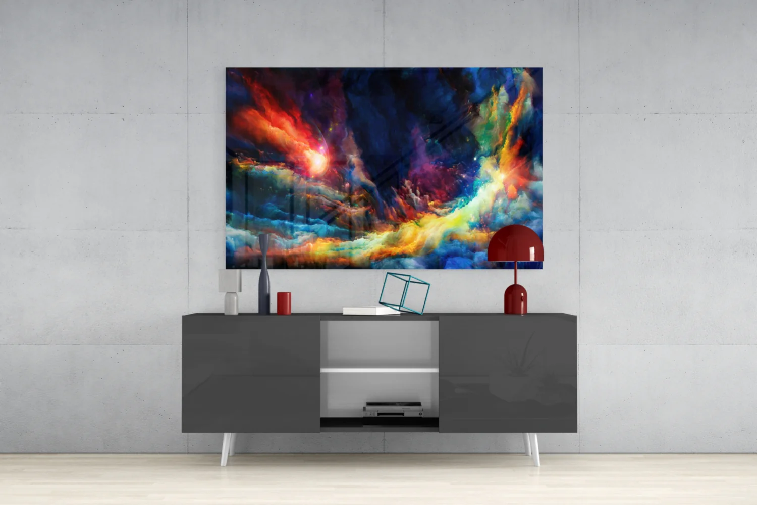 Colorful Space Glass Wall Art - Image 9