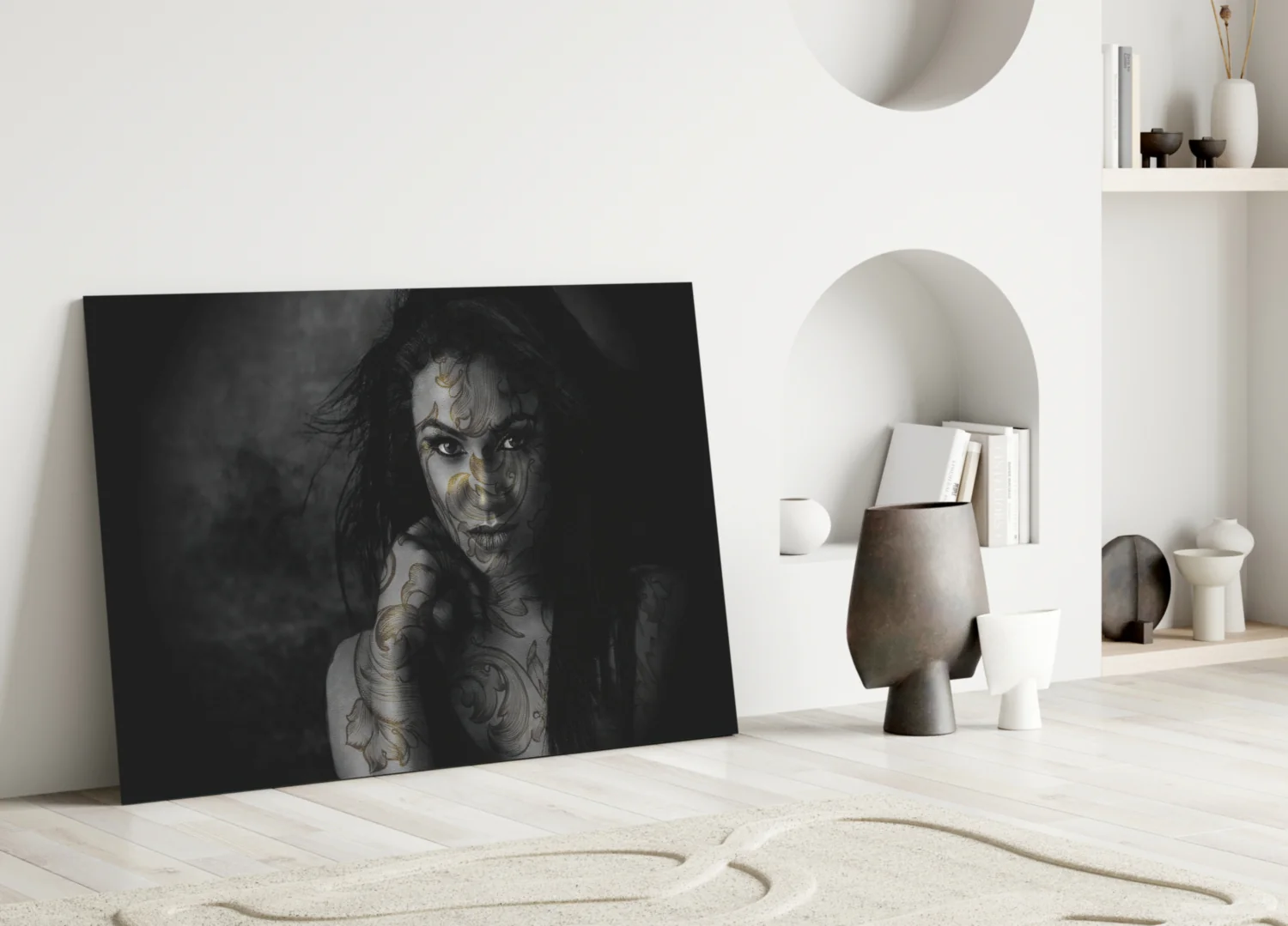 Tattooed Woman Glass Wall Art - Image 4