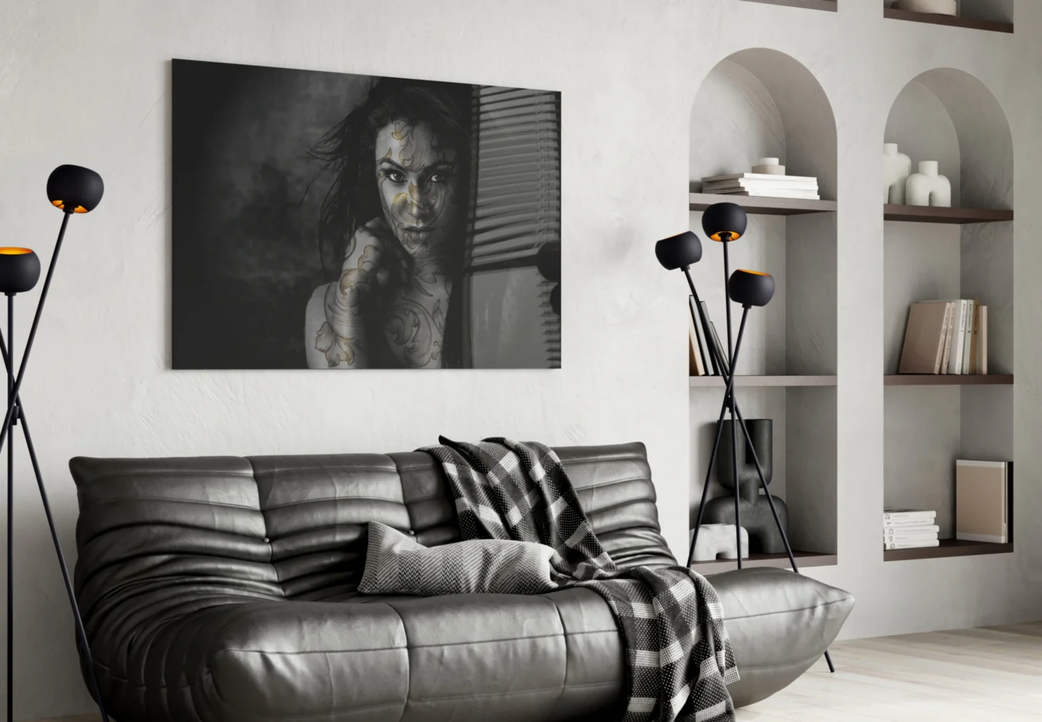Tattooed Woman Glass Wall Art - Image 5