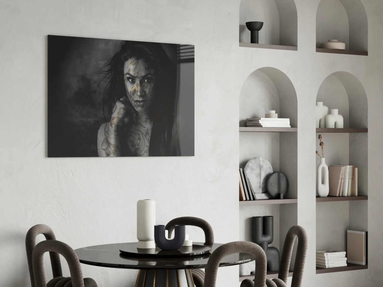 Tattooed Woman Glass Wall Art - Image 6