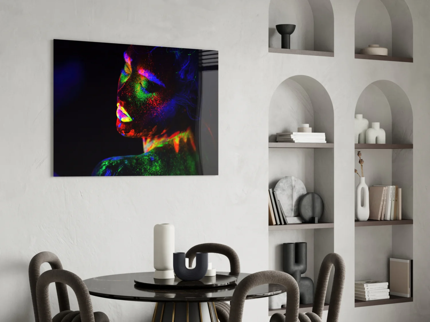 Neon Woman Glass Wall Art - Image 6