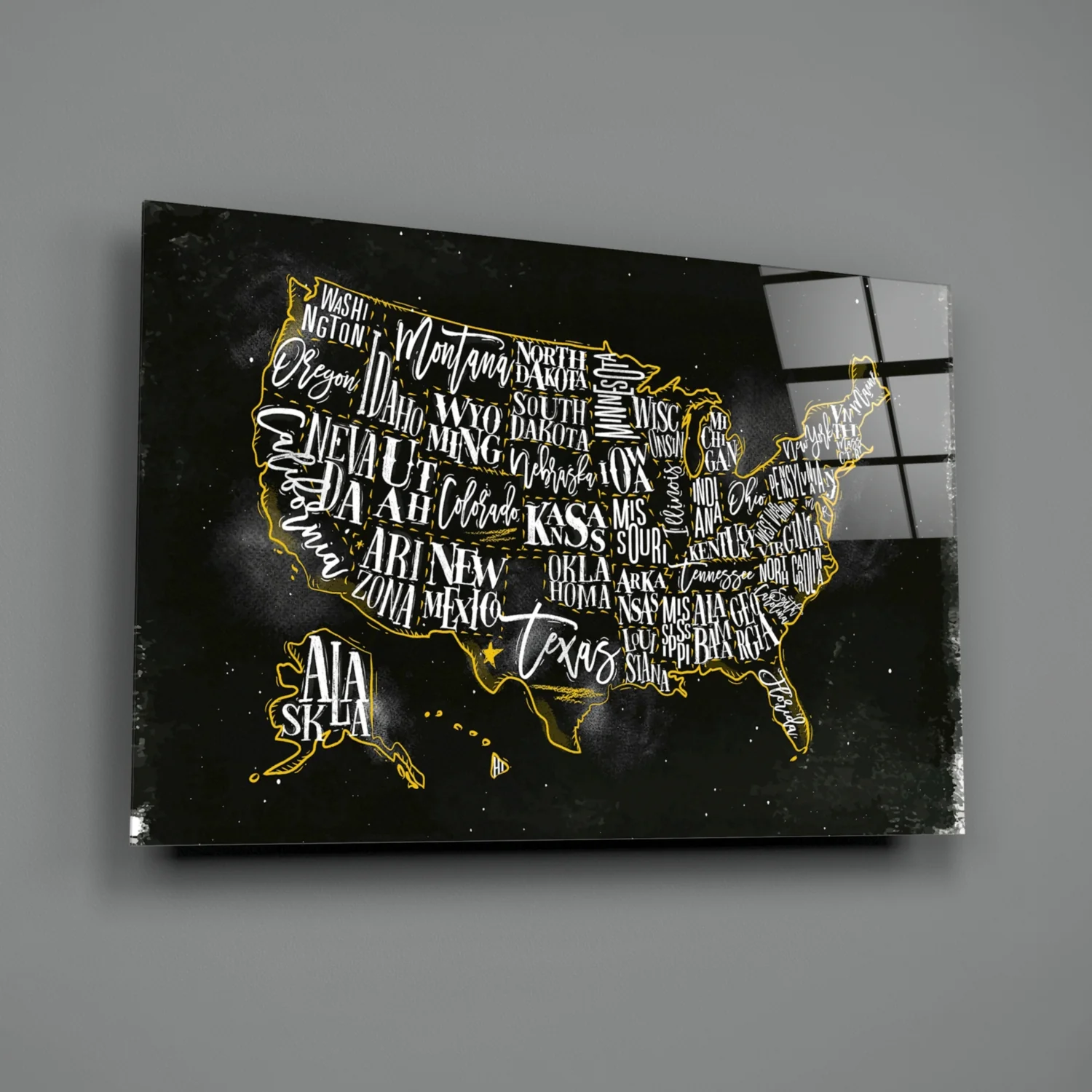 Map of USA Glass Wall Art - Image 3
