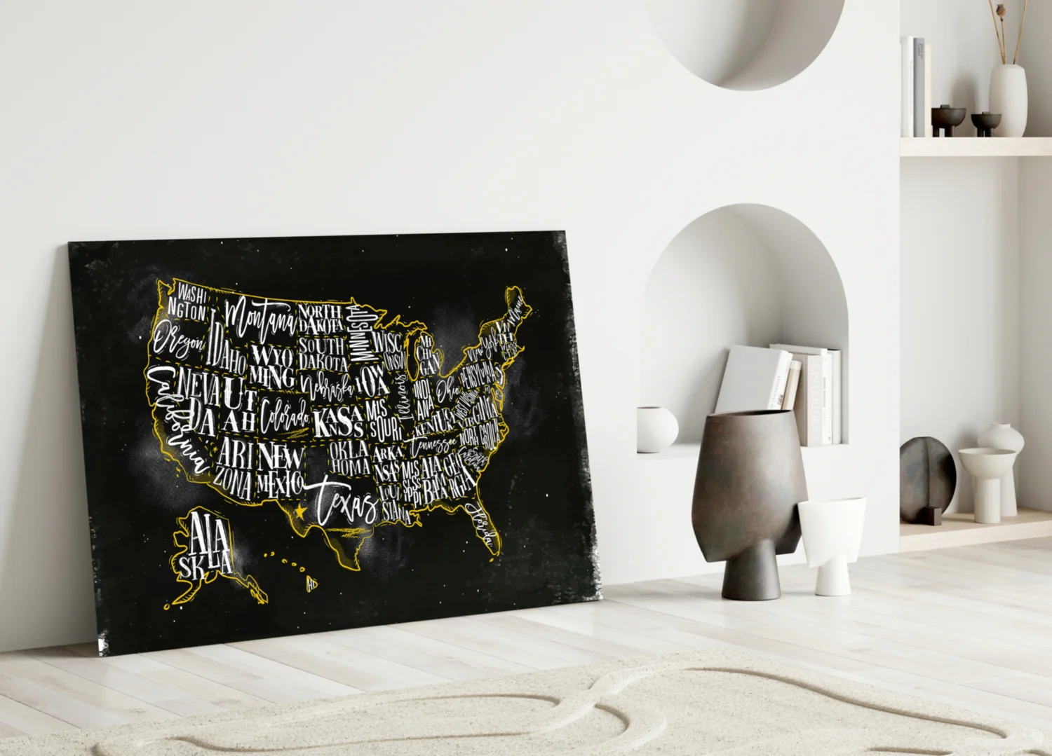 Map of USA Glass Wall Art - Image 4