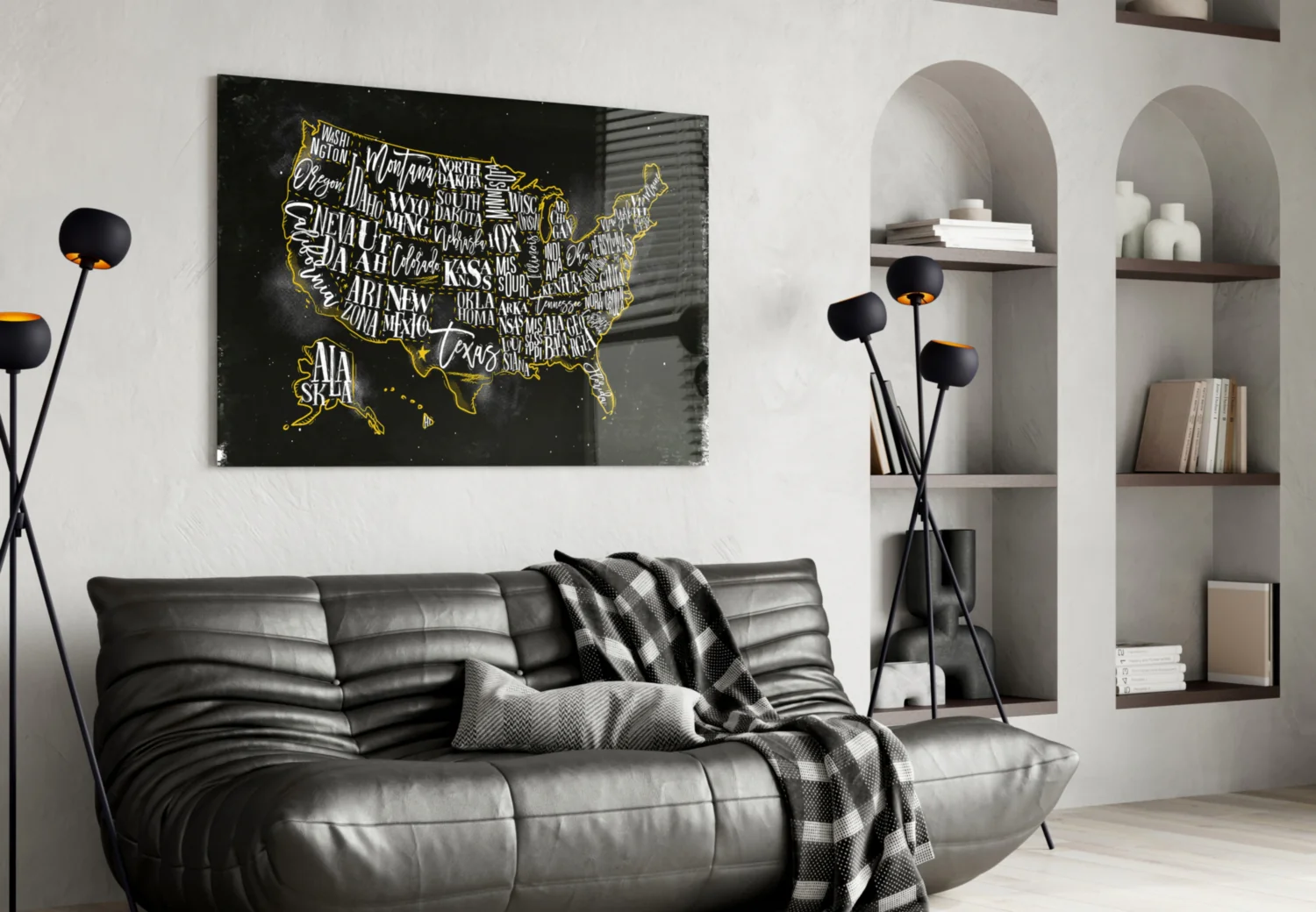 Map of USA Glass Wall Art - Image 5