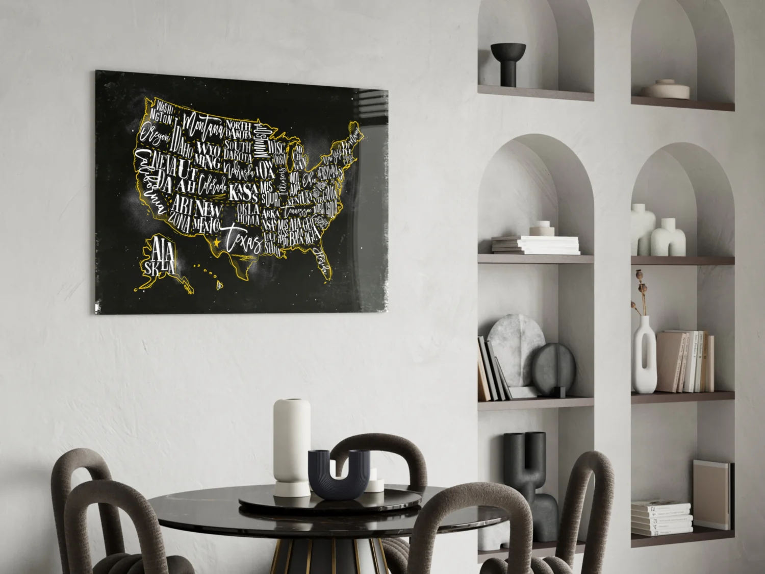 Map of USA Glass Wall Art - Image 6